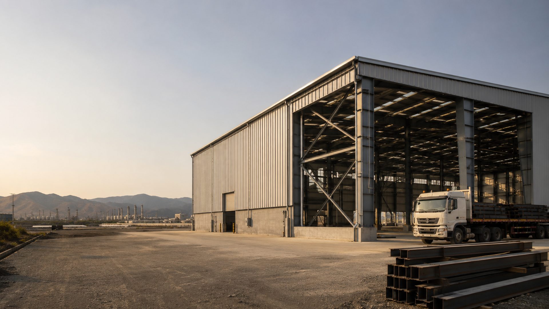 Nave industrial de acero en Guyana — Pre-Engineered Buildings Corp