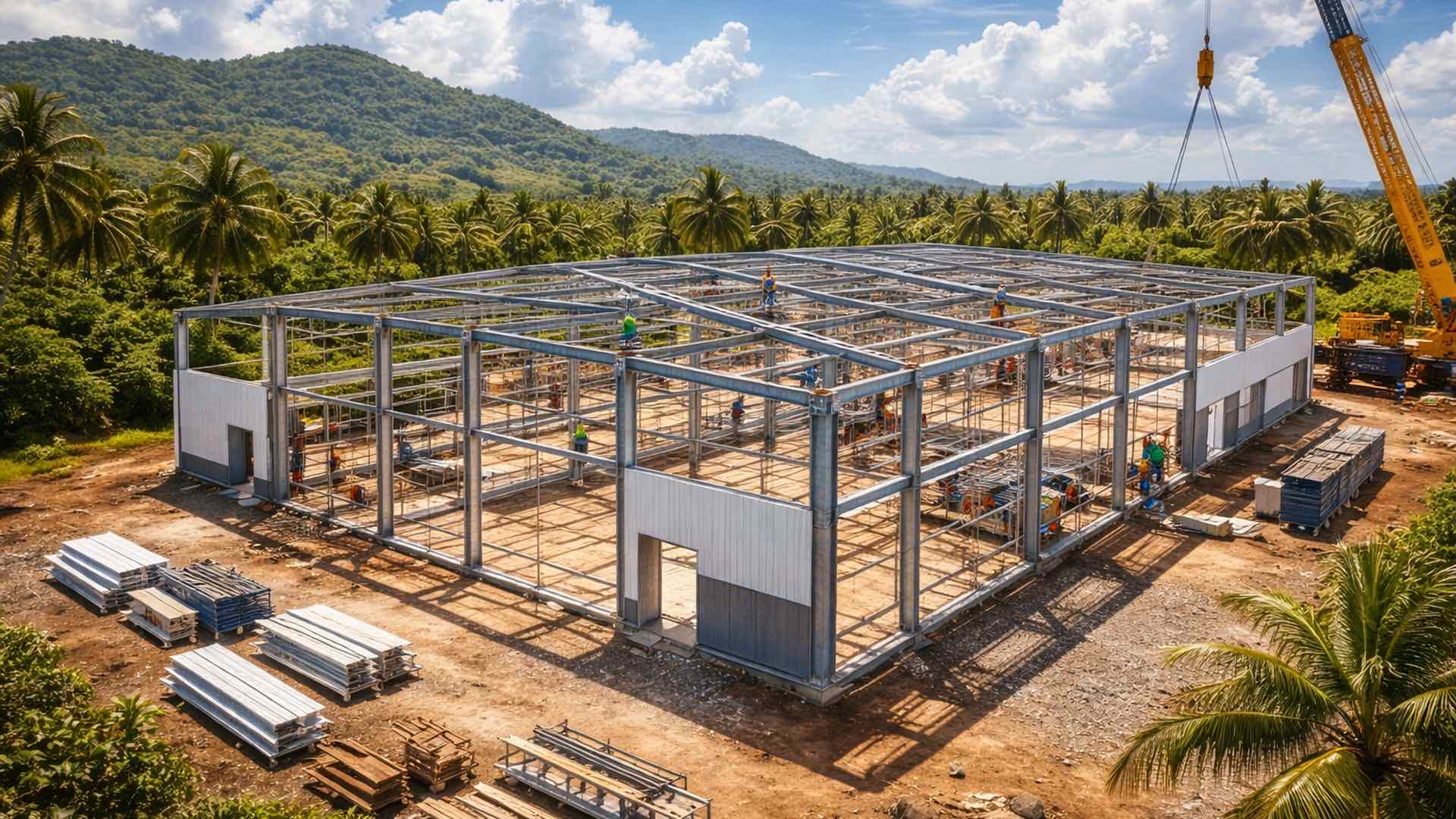 Edificio de acero en República Dominicana — Pre-Engineered Buildings Corp