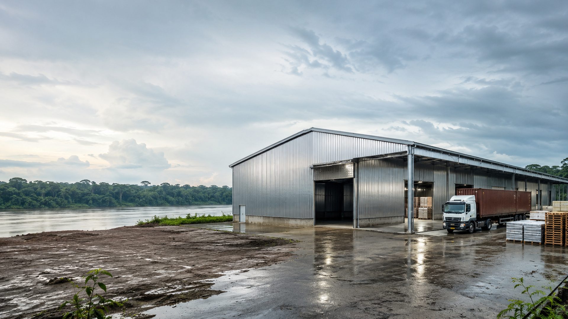 Nave de acero anticorrosión en Surinam — Pre-Engineered Buildings Corp